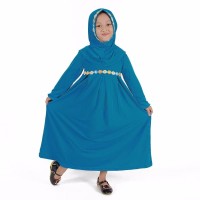 New Baju Muslim Gamis Anak Perempuan Warna Biru Muda Lucu