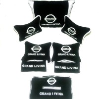 murah Nissan Grand Livina Bantal aksesoris mobil Hitam list putih