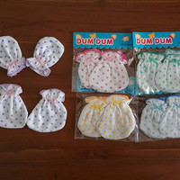 Sarung Tangan dan Kaos Kaki Bayi 2in1 Premium/Mitten Booties Polka
