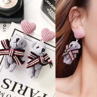 IMPORT Anting Tusuk Beruang Lucu Ikatan Simpul Hati Earrings 02FC7Br-C