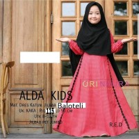 Baju Gamis Syari Anak Muslim Rabbani Merah set Diskon