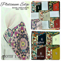 Jilbab Segiempat Paris Edge Platinum Motif 1 by Umama S Limited