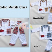 Baju koko anak putih cars