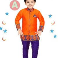 FK 38A Baju Koko Anak Kecil India Pakistan Lebaran Import Orange