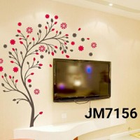 Jual Stiker Dinding Hiasan Ruang Tamu Pohon Bunga JM7156 Murah