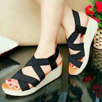 Jual Sandal Wedges Wanita Karet SDW217 Murah