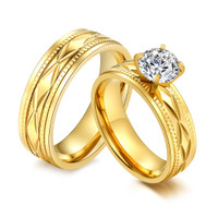 Cincin Couple Gold Eyes Titanium free Ukir Nama