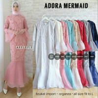 GAMIS DRESS GAUN MERMAID BRUKAT ORGANZA IMPORT KEKINIAN TERMURAH