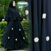 fashion muslim wanita setelan gamis syari syari'i jumbo bigsize hitam