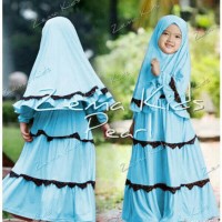 BAJU MUSLIM ANAK PEREMPUAN GAMIS ZEMA BIRU MUDA Murah