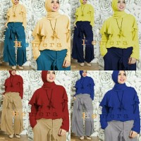 terbaru DNC1 SET HIJAB ERA BAJU SETELAN MUSLIM WANITA MODIS MURAH BLU