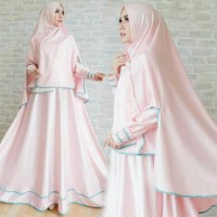 set gamis satin pink gamis baru gaun pesta baju gamis kondangan resmi