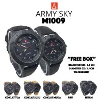 Jam Tangan Army Sky M1009 Kulit Couple Waterresist