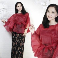 baju kebaya modern Batorza organza set + rok plisket+ manset