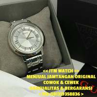 JAM TANGAN GUESS W0933L1 SILVER ORIGINAL GARANSI RESMI 1 TAHUN