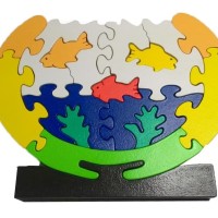 Mainan Kayu Edukasi Puzzle Aquarium