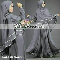 Najibah Syari (Variasi 5 warna) + Dapat Jilbab / Dress GAMIS - Putih, M