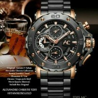 PROMO Jam Tangan ALEXANDRE CHRISTIE 9205 MC BLACK ROSE GOLD
