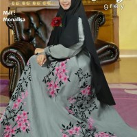 BAJU GAMIS BATIK PESTA MUSLIM SYARI JUMBO UKURAN XXL ALISA GREY
