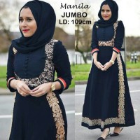 Jual BAJU GAMIS PESTA BUSUI WISUDA MEWAH UKURAN XL XXL JUMBO MARSYA NAVY Murah