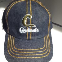 topi denim bordir pria navy biru aseli jeans ori cardinal cardinals