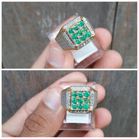 Cincin Zamrud Dan Berlian, Ring Perak Hand Made Microseting, MANTAAAP.