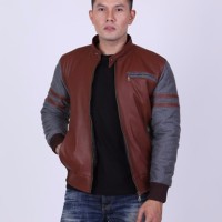 promo Jaket Motor Pria Keren Bahan Sintetis Tampilan seperti kulit
