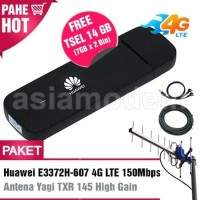 Paket Modem Huawei E3372 4G LTE 150Mbps & Antena Yagi TXR145 20dBi