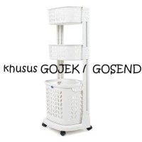Rovega Rak Keranjang Pakaian Laundry Basket Portable Rlb-300 Susun 3