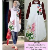 Big Sale ! -- Tunik Selina Kotak Baju Atasan Wanita Blus Blouse Muslim