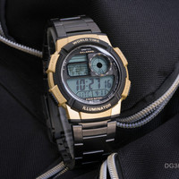 Jam Tangan Pria / Jam Tangan Cowok Digitec Original Black Gold
