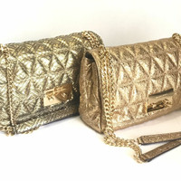 Ready tas michael kors sloan large chain shoulder gold original