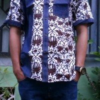 sale jual murah kemeja hem batik kombinasi jeans A