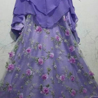 Gamis cantik Salsabila Maxmara mix full 3d organza