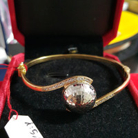 GELANG EMAS BOLA DISCO WHITE GOLD KOMBINASI KADAR 700 BULAT PERHIASAN
