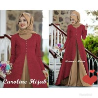 aop setelan st hijab muslim CAROLINE MAROON / Baju wanita maxi Dress