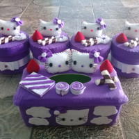 Set Toples Kue Lebaran/Set Toples Hias Flanel Hello Kitty Ungu