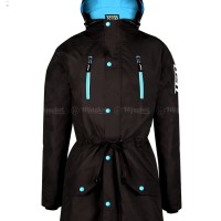 Jaket Parka Wanita Panjang Muslimah Hoodie Parasut Windbreaker Brown