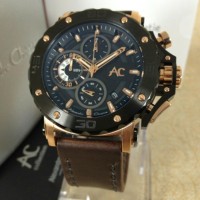Diskon Jam Tangan 9205 MC AC COLLECTION ROSE GOLD BROWN LEATHER