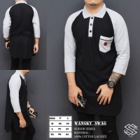 Baju Kurta Kerah/ Baju Koko/ Kemeja Muslim Pria X Putih Hitam Modern
