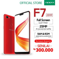 OPPO oppo F7 4/64 Red , Garansi resmi,free 16 Gb micro SD