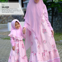 Gamis couple kembaran ibu dan anak 3 4 5 tahun katun jepang