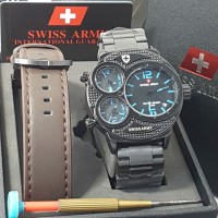 Jam tangan Swiss army paket 2 tali + obeng