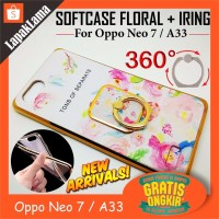 Spesial Turun Harga Case Floral Motif iRing For Oppo Neo 7 A33 Softca