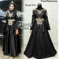 Fasion Wanita Gamis Cantik Moris Hitam Terbaru Bagus Terlaris Murah
