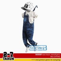 Setelan Baju Overall Kodok Monyet jeans anak unisex STR Diskon