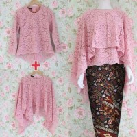 jenita set brukat cape kebaya kain rok lilit busana pesta brokat