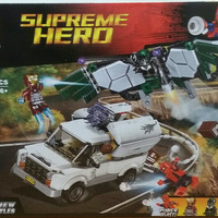 Mainan anak lego superhero bela10746 supreme hero spiderman ironman