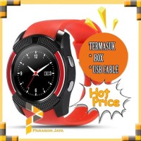 Jual Smartwatch V8 Red / Smart Watch V8 Bluetooth Sim Card Memory