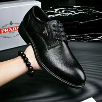 Sepatu kulit bertali pantofel branded pria cowok prada kw mirror